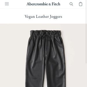 Abercrombie & Fitch Black Vegan Leather Joggers